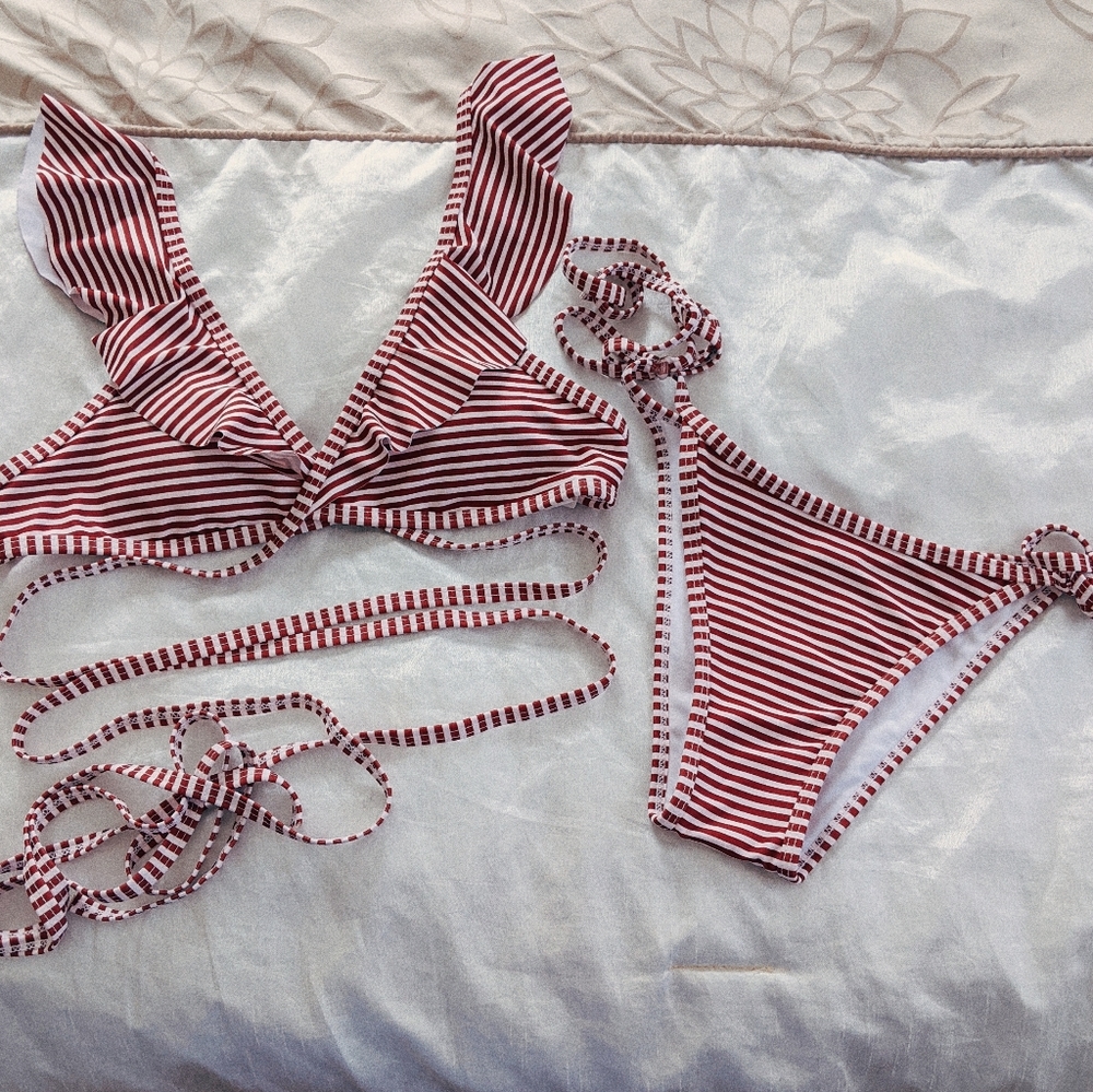 Striped Wrap Bikini